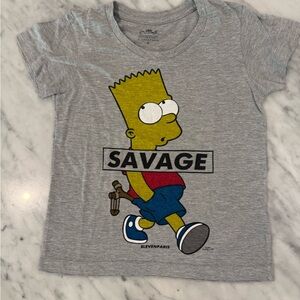Eleven Paris Gray 'Savage' Bart Simpson Tee